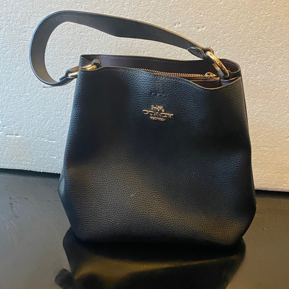 Coach Pebbled Black Leather Hobo Bag - Picture 2 of 5